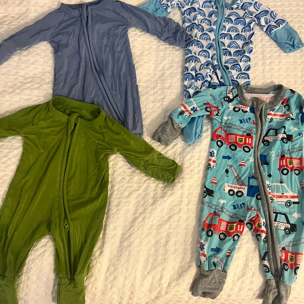 Little Sleepies Cozy Blue and Green Footies
